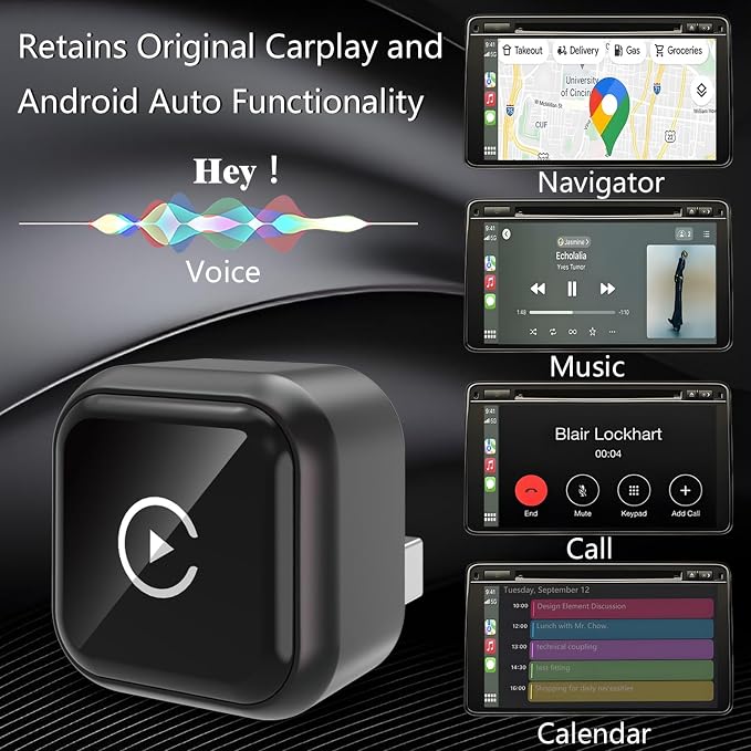 Wireless Carplay Adapter for Apple iPhone & Android Auto Wireless Adapter 2 in 1, 2026's Newly Upgraded,Subversive Ultra-Compact Design, Faster and More Stable Connection,for iOS 10+ & Android 11+