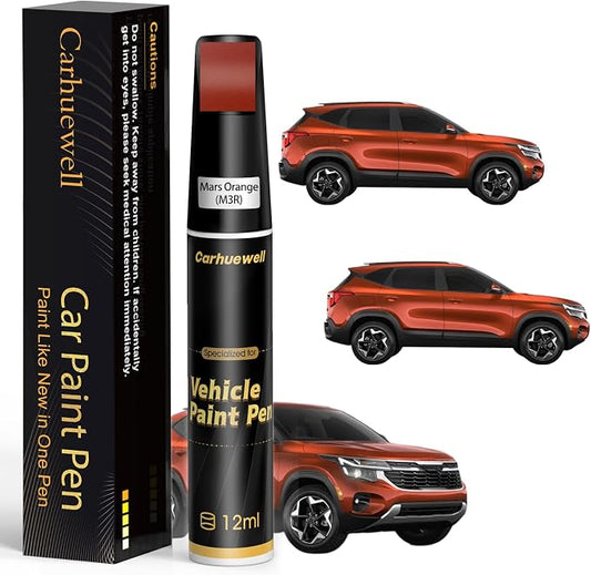 (M3R) Mars Orange Touch Up Paint Compatible with Kia, Exact Match Car Paint Pen Automotive Scratch Repair Remover Kit Quick & Easy Solution for Vehicle Chips and Nicks