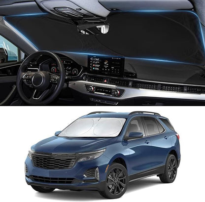Sun Shade for Chevrolet Equinox Windshield Sunshade fit for Chevy Equinox 2018-2024 (Equinox EV Not Fit) Accessories Front Window Cover Shield Visor Protector Keep Interior Cool Blocker