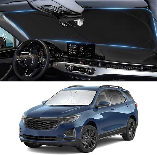 Sun Shade for Chevrolet Equinox Windshield Sunshade fit for Chevy Equinox 2018-2024 (Equinox EV Not Fit) Accessories Front Window Cover Shield Visor Protector Keep Interior Cool Blocker