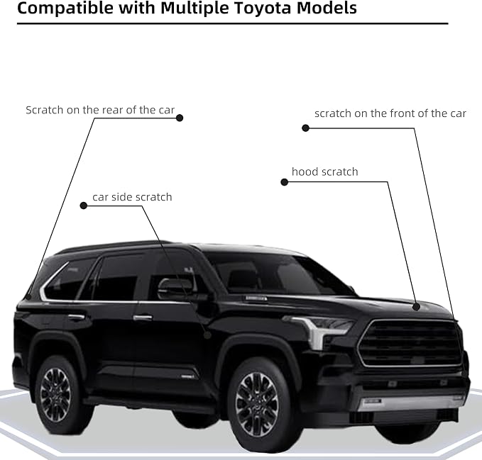 Black(202) Car Paint Touch Up Pen Compatible with Toyota, 2-In-1 Color Accurate Touch Up Car Scratch Repair Paint Exact Match Toyota Series Automotive Scratch Remover for Nicks&Chips Repair