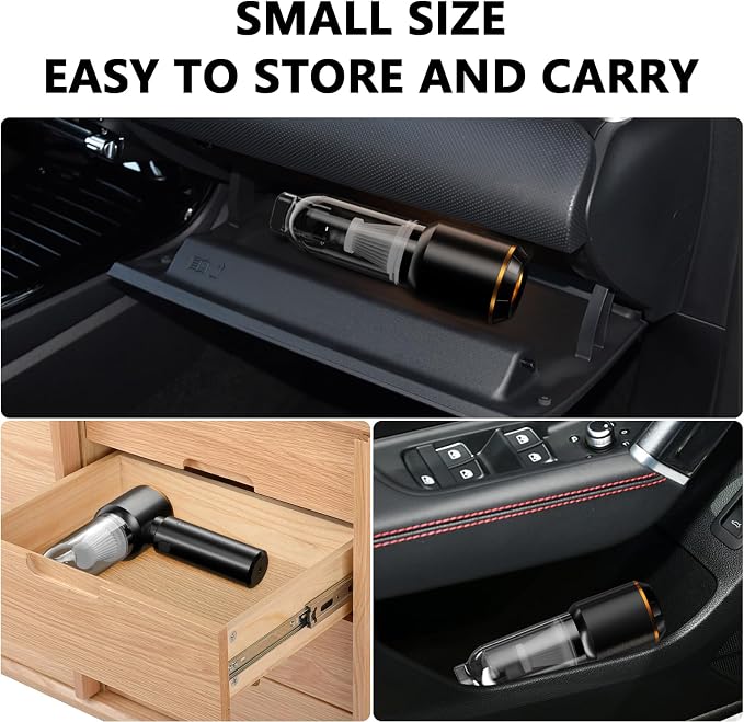 Professional Car Vacuum Cleaner, 20000Pa Powerful Handheld Vacuum for Car Interior Cleaning, Portable Cordless Mini Vacuum with Brushless Motor & Crevice Tool for Car