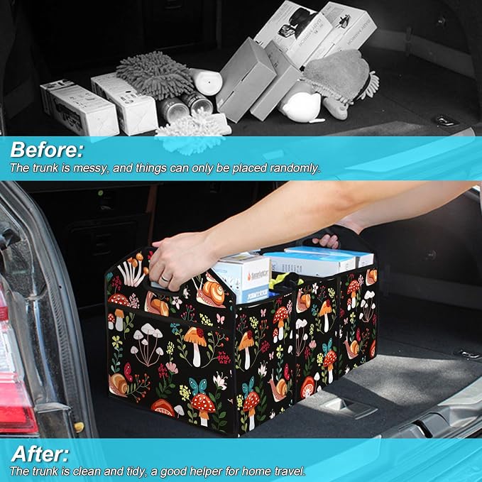 Mushroom Collapsible Trunk Organizer Automotive Storage Car Multicompartment Large Capacity