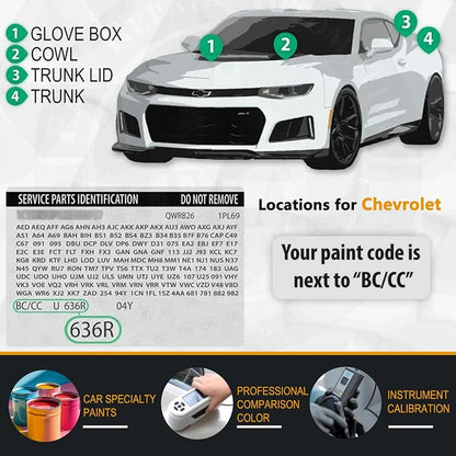 Touch Up Paint for Chevrolet Shadow Gray Metallic(GJI/WA626D), Color Exact Match Auto Paint Repair Pen Fix Chips and Nicks Scuff