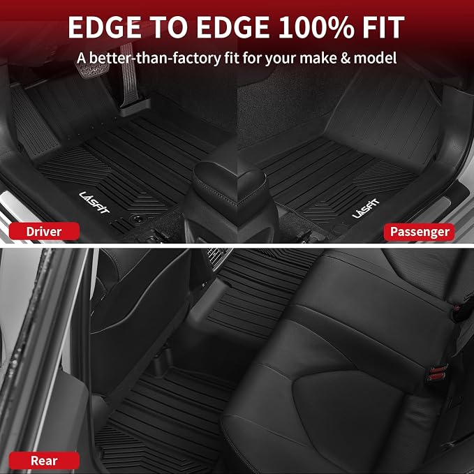 LASFIT Floor Mats for Toyota Camry 2024-2018 FWD Only (Not Fit Hybrid or AWD), All Weather Custom Fit Floor Liner for Camry L/LE/SE/TRD/XLE/XSE Front & Rear 2 Row Car Mats, Black
