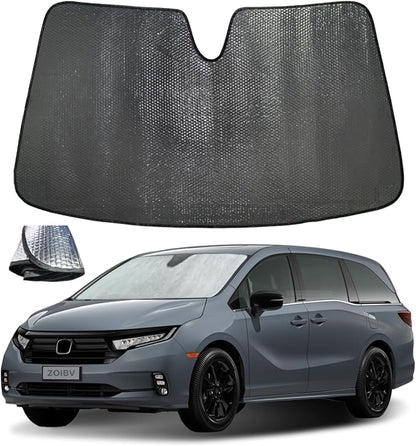 Car Windshield Sun Shade for Honda Odyssey 2018-2024 2025 2026 Front Window Sunshade Sun Visor Protection Cover Accessories -5-Layer Bubble Foldable Thicken Blocks Heat & UV Rays