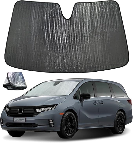 Car Windshield Sun Shade for Honda Odyssey 2018-2024 2025 2026 Front Window Sunshade Sun Visor Protection Cover Accessories -5-Layer Bubble Foldable Thicken Blocks Heat & UV Rays