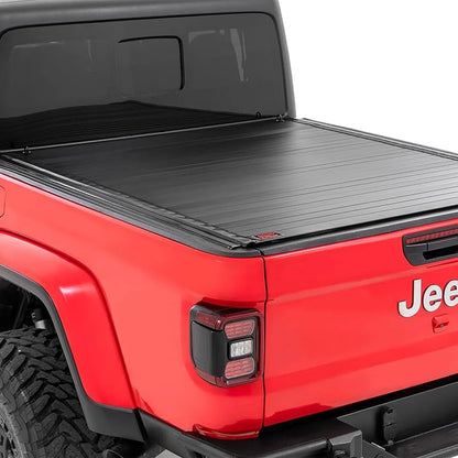 Rough Country Hard Roll-Up Tonneau Cover for Jeep Gladiator JT (2020-2026) - Aluminum Truck Bed Cover, Fits 5' Bed