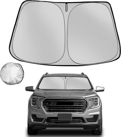 Windshield Sun Shade for 2018-2025 2026 GMC Terrain Foldable Sun Sunshade for Car Front Window Blocks UV Rays and Heat Automotive Interior Protector Custom Fit Accessories