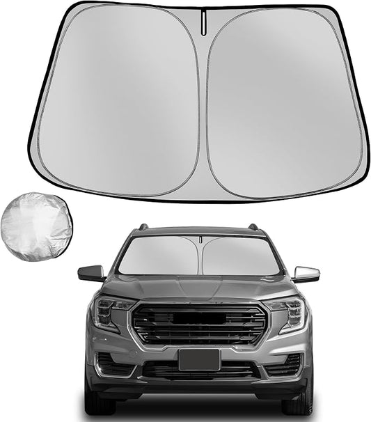 Windshield Sun Shade for 2018-2025 2026 GMC Terrain Foldable Sun Sunshade for Car Front Window Blocks UV Rays and Heat Automotive Interior Protector Custom Fit Accessories