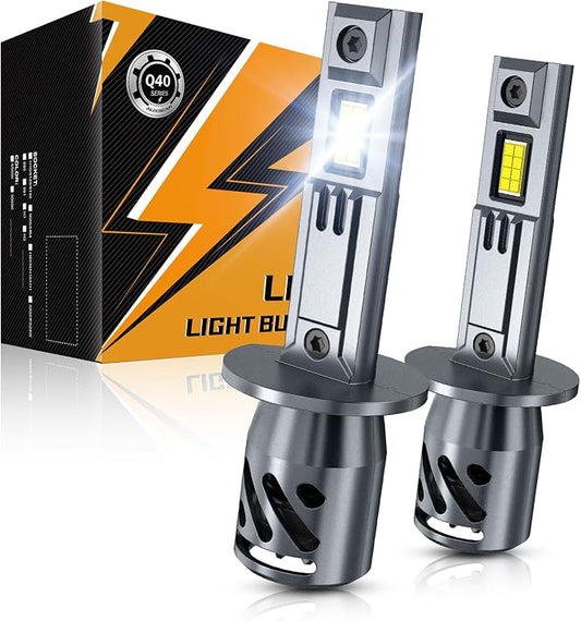 Auxbeam 2026 H1 Fog Lights, Q40 Series 6500K White 18000LM H1LL Offroad Lights, Plug and Play, Pack of 2