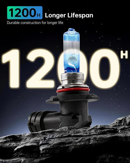 littlelucky 9005/HB3 Halogen Bulbs, 3800k Warm White Light, 300% Brighter, High Performance 12V/60W Halogen Light for High/Low Beam Replacement Bulb, 1200H Lifespan, Plug&Play 2 Pack