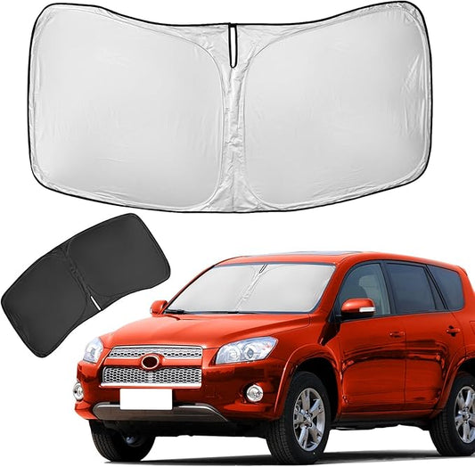 for Toyota RAV4 2013-2018 Sun Shade Sunshade Windshield Cover - 4 Layers Front Window Shade for RAV-4 Custom Fit Sun Visor - 240T Retractable Shade Blocks UV Rays Car Accessories