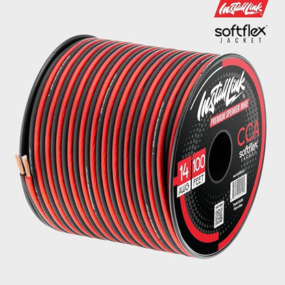 Install Link 14 Gauge Speaker Wire (Speaker Cable) for Car, Home or RV Audio Cable, 100ft, CCA