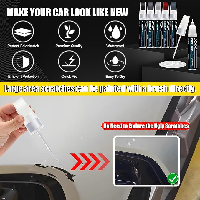 Car Touch Up Paint(Fuji White(867/1AA/NER)) for Landrover, Car Paint Scratch Repair Kit, Quick & Easy Solution to Repair, 2 in 1 Scratch Remover Pen with 2PCS Disposable Micro Applicators