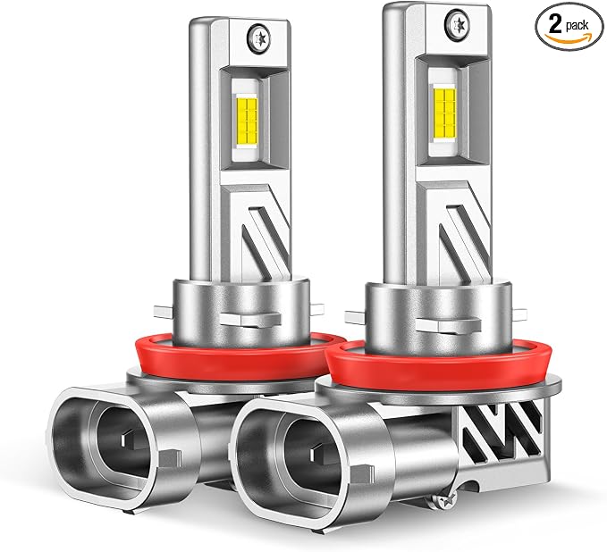 SEALIGHT H11 LED Bulbs, 1200% 90000LM 6500K Output Canbus Ready, H9/H8 For Powersports IP68 80000Hrs Lifespan, 1：1 Size, 3Mins Installation, 2 Pack