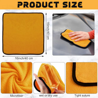 Tallew 12 Pcs Yellow Microfiber Towels: 16"x16" Microfiber Drying Towels Bulk Micro Fiber Car Cleaning Cloth for Cars Drying Washing Polishing Cleaning Household Supplies