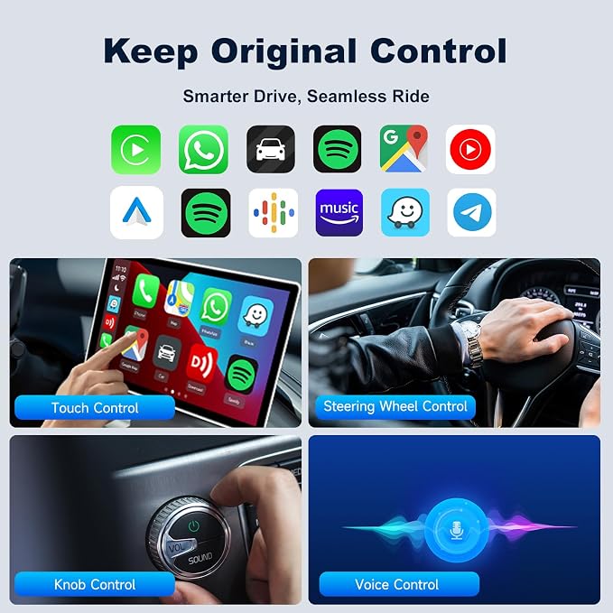 Carlinkit Mini Ultra 3 Wireless CarPlay & Android Auto Adapter, Convert Factory Wired to Wireless, USB-A/USB-C Fast Connection for iPhone & Android 11+, Plug & Play Dongle, OTA Upgrade