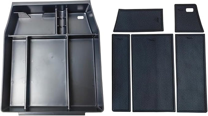 Zxiaochun Center Console Organizer Compatible with 2021 2022 2023 2024 Ford F150 Interior Accessories, Armrest Box Insert Storage Tray (Full Console w/Bucket Seats ONLY) Black Trim