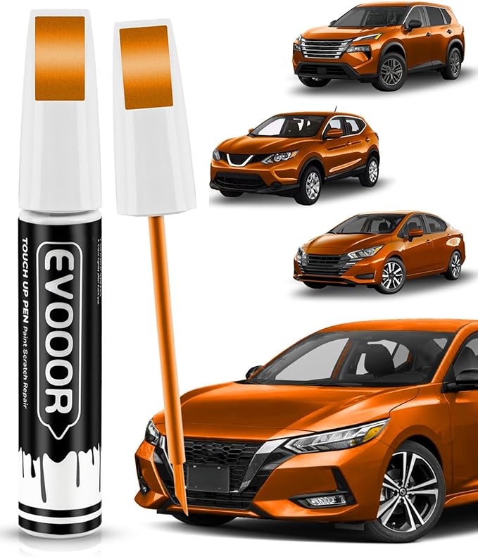 Touch Up Paint Compatible with Nissan Exact Match 2 in 1 Touch up Paint for Chips and Nicks Repair (Monarch Orange Metallic(EBB) Compatible with Kicks/Rogue-Sport/Sentra/Titan/Titan-XD/Versa/Versa-Note)