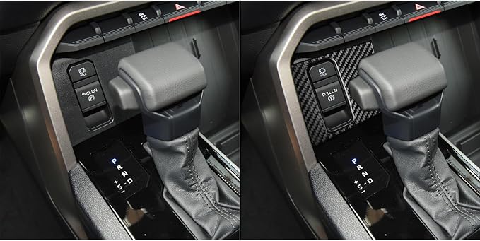 NVCNX Real Premium Carbon Fiber for Toyota Tundra 2022-2026 / Sequoia 2023-2026 2024 2025 Center Console Electronic Handbrake Button Panel Cover Interior Trim Accessories Overlay Sticker Decal 1PC