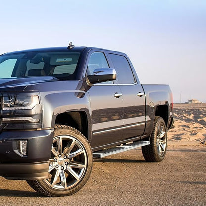 Nilight Running Boards for 2007-2018 Chevy Silverado/GMC Sierra 1500 Double Extended Cab 2007-2019 Chevy Silverado/GMC Sierra 2500HD 3500HD 6 Inch Stainless Steel Side Step Nerf Bars