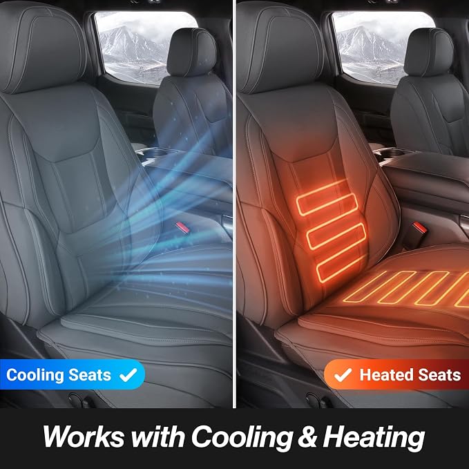 Coverland Custom SUV Car Seat Covers Front Seats for [2009-2018 Subaru Forester] - Protector Car Seat Cover Water Resistant Leather Memory Form Back Support Seat Cushion [Front-Dark Gray]