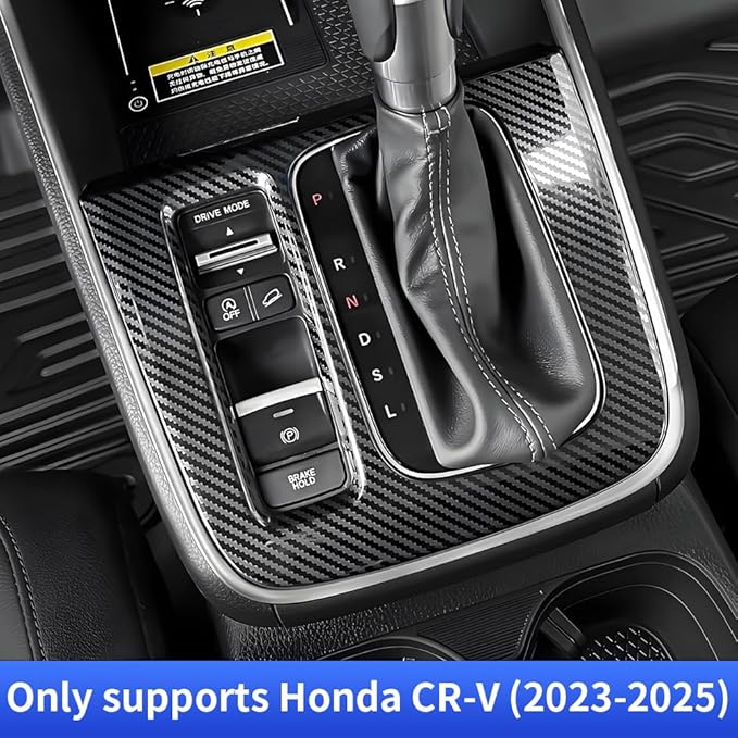 Car Central Control Gear Shift Panel Trim Cover for Honda CRV 2023 2024 2025 2026 and Honda CR-V Hybrid 2023-2026 Auto Interior Decor Accessories Center Console Protection Frame Carbon Fiber Style
