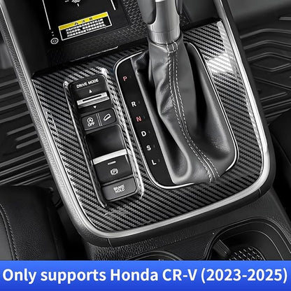 Car Central Control Gear Shift Panel Trim Cover for Honda CRV 2023 2024 2025 2026 and Honda CR-V Hybrid 2023-2026 Auto Interior Decor Accessories Center Console Protection Frame Carbon Fiber Style