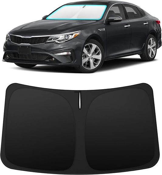 INSAUTO Custom Fit Windshield Sun Shade Accessories for Kia Optima 2016-2020, Foldable Front Window Sunshade, UV & Heat Reflector, Keeps Interior Cool, Includes Storage Bag