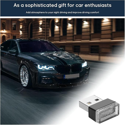 Dickno 7 PCS USB LED Car Interior Atmosphere Lamp, Portable Mini LED Night Light, Plug-in USB Interface Trunk Ambient Lighting Kit, Universal Vehicle Interior Accessories (Multi-Colour)