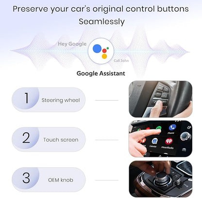 Wireless Android Auto Adapter, Convert Wired to Wireless Android Auto Adapter, Mini Size with Extension Cable USB & USB-C/Type-C, Stable Control & No Delay, No for iPhone