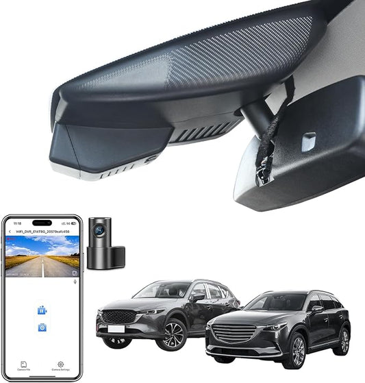Mangoal Front 4K & Rear 1080p Dash Cam for Mazda CX5 2019-2025 & CX-9 2020-2023 2.5S Preferred Carbon Edition Plus Turbo Signature Touring Signature Grand Touring Sport, WiFi & App, GPS, 128GB Card