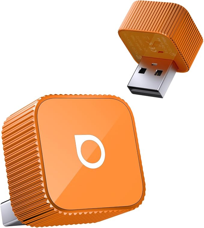 OTTOCAST Mini Cube 3.0 Wireless CarPlay & Android Auto Adapter 2026– Plug & Play, Fast Auto-Reconnect (Orange)