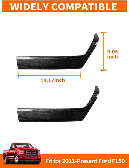 Savadicar Black Wood Grain Interior Accessories - Front Door Handles Trim Cover for Ford F150 (2021-present) - Premium Texture Interior Decor Upgrade Kit, 2-Piece Set
