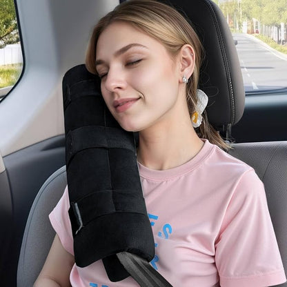 Seat Belt Pillow Post Surgery, Heart Pillows for After Heart Surgery Recovery, Chest Port Pacemaker Pillow for Chemo Patients Seatbelt, Gifts for Women After Hysterectomy (Black)