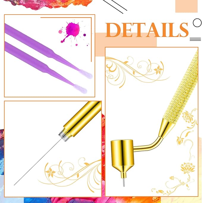 Tondiamo 100 Pack 0.5 mm Touch up Paint Brushes Repair Pen Gold Paint Applicator Fluid Writer Pen Detailing Disposable Micro Applicator for Auto Repair Chip Automotive Scratch(Purple)