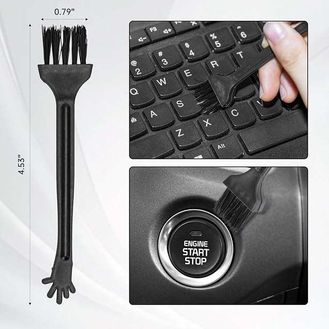 THINKWORK Car Interior Cleaning Kit, Car Duster Interior Detail Brush, Including 6Pcs Car Detailing Brush Set, Complete Auto Accessories for Women Men Gift