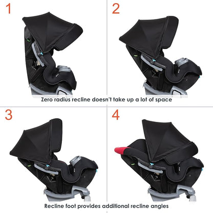 Baby Trend Cover Me™ 4-in-1 Convertible Car Seat, Scooter – Built-in Canopy, 4-Stage Growth System, Plush Comfort Padding, Multi-Position Recline