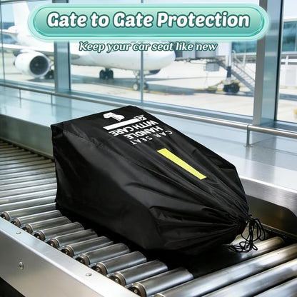 Guiseapue Car Seat Travel Bag for Airplane: Car Seat Bags for Air Travel Fit All Car Seats, Infant Carriers & Booster Seats, Carseat Cover Fit Doona Graco Evenflo, Airplane Travel Essentials Flying