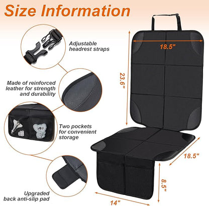 Husfunov Car Seat Protector,2Pack Car Seat Cushion,with Thickest Padding and Non-Slip Backing,Waterproof 600D Fabric Car Seat Covers with Storage Pockets for Baby for Baby、Pet and All Types of Cars