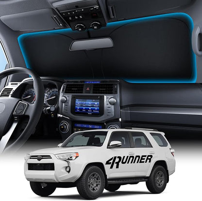 Wigoo for Toyota 4Runner Windshield Sunshade [OEM Design, 100% Sun Blockage] Foldable Heat Insulation Sun Shade with Storage Bag, for Toyota 4Runner (2010-2026), Silver Coating