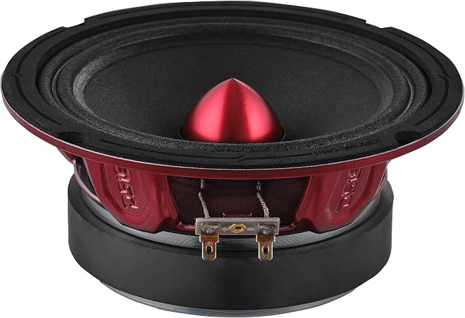 DS18 PRO-X6.4BM Loudspeaker - 6.5", Midrange, Red Aluminum Bullet, 500W Max, 250W RMS, 4 Ohms - Premium Quality Audio Door Speakers for Car or Truck Stereo Sound System (1 Speaker)