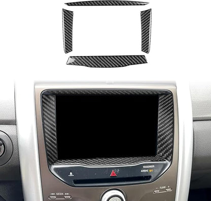 Premium Carbon Fiber Only Compatible with Ford Edge SEL 2011 2012 2013 2014 Accessories Car Center Console Navigation GPS Surround Panel Cover Interior Trim Sticker Decal Black 4PCS
