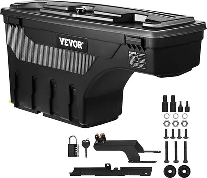 VEVOR Truck Bed Storage Box, Lockable with Password Padlock, 6.6 Gal/25 L ABS Wheel Well Tool Box, Waterproof and Durable, Compatible with Ford F-150 2015-2021, Drivers Side (Left)