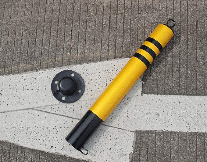 Bollard Security Posts and 5m Plastic Chain BER Set with Hanging Ring and Reflective Tape(65 × 7.6cm) (80 × 8.9cm)