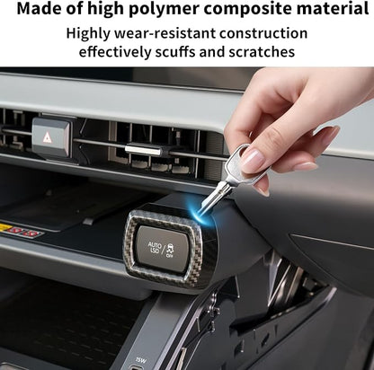 for Toyota RAV4 2026 Accessories Interior Center Console Air Conditioner Switch Button Cover Trim Central Central Air Conditioning Cover Decoration - Glossy Carbon Fiber