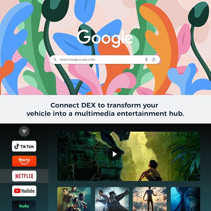 Android Auto Wireless Adapter Compatible with Samsung DeX,Wireless Android Auto Adapter Support YouTube, Netflix,Car Streaming Device,DeX Station, Desktop Experience for Car