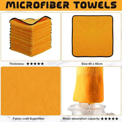 Tallew 12 Pcs Yellow Microfiber Towels: 16"x16" Microfiber Drying Towels Bulk Micro Fiber Car Cleaning Cloth for Cars Drying Washing Polishing Cleaning Household Supplies