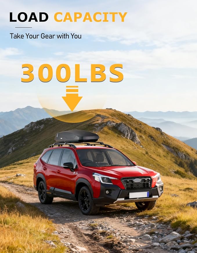 Tuyoung 300lbs Roof Rack Cross Bars Compatible with Subaru Forester Wilderness 2022-2026 with Raised Side Rails, Lockable Heavy Duty Aluminum Roof Crossbars Rooftop Luggage Racks Carrier